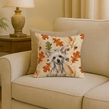 Load image into Gallery viewer, Hairless Mottled Pattern Chinese Crested Heirloom Fall Throw Pillow
