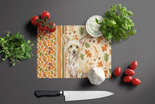 Load image into Gallery viewer, Hairless Palomino Chinese Crested Heirloom Fall Glass Cutting Board