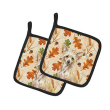 Load image into Gallery viewer, Hairless Palomino Chinese Crested Heirloom Fall Pair of Pot Holders