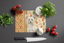 Load image into Gallery viewer, Powderpuff Chinese Crested Heirloom Fall Glass Cutting Board