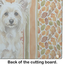 Load image into Gallery viewer, Powderpuff Chinese Crested Heirloom Fall Glass Cutting Board