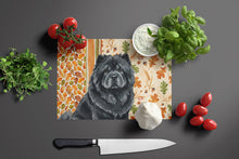 Load image into Gallery viewer, Black Chow Chow Heirloom Fall Glass Cutting Board