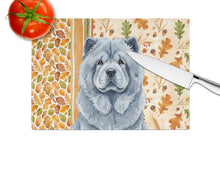 Load image into Gallery viewer, Blue Chow Chow Heirloom Fall Glass Cutting Board