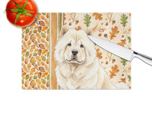 Load image into Gallery viewer, Cream Chow Chow Heirloom Fall Glass Cutting Board