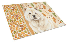 Load image into Gallery viewer, Cream Chow Chow Heirloom Fall Glass Cutting Board