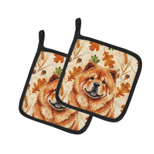 Load image into Gallery viewer, Red Chow Chow Heirloom Fall Pair of Pot Holders