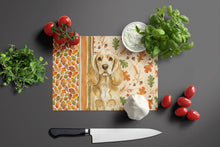 Load image into Gallery viewer, Buff Cocker Spaniel Heirloom Fall Glass Cutting Board