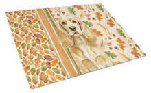Load image into Gallery viewer, Buff Cocker Spaniel Heirloom Fall Glass Cutting Board