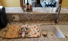 Load image into Gallery viewer, Chocolate Cocker Spaniel Heirloom Fall Dish Drying Mat