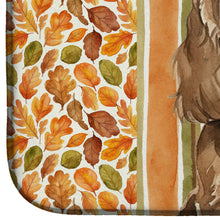 Load image into Gallery viewer, Chocolate Cocker Spaniel Heirloom Fall Dish Drying Mat