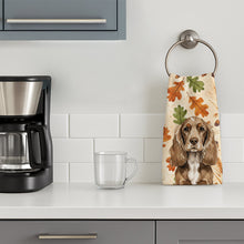 Load image into Gallery viewer, Chocolate Cocker Spaniel Heirloom Fall Kitchen Towel