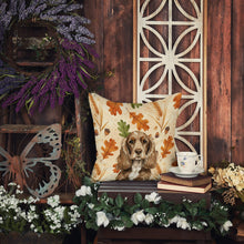 Load image into Gallery viewer, Chocolate Cocker Spaniel Heirloom Fall Throw Pillow