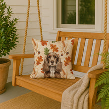 Load image into Gallery viewer, Chocolate Cocker Spaniel Heirloom Fall Throw Pillow