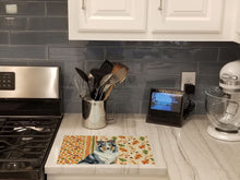 Load image into Gallery viewer, Blue Merle Collie Heirloom Fall Glass Cutting Board