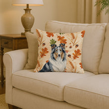 Load image into Gallery viewer, Blue Merle Collie Heirloom Fall Throw Pillow