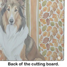 Load image into Gallery viewer, Sable Collie Heirloom Fall Glass Cutting Board