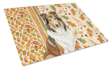 Load image into Gallery viewer, Sable Collie Heirloom Fall Glass Cutting Board