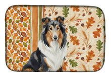 Load image into Gallery viewer, Tricolor Collie Heirloom Fall Dish Drying Mat