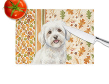 Load image into Gallery viewer, Coton de Tulear Heirloom Fall Glass Cutting Board