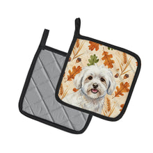 Load image into Gallery viewer, Coton de Tulear Heirloom Fall Pair of Pot Holders