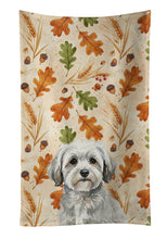 Load image into Gallery viewer, White with Gray Coton de Tulear Heirloom Fall Kitchen Towel