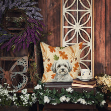 Load image into Gallery viewer, White with Gray Coton de Tulear Heirloom Fall Throw Pillow