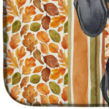 Load image into Gallery viewer, Black and Tan Dachshund Heirloom Fall Dish Drying Mat