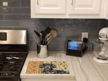 Load image into Gallery viewer, Black and Tan Dachshund Heirloom Fall Glass Cutting Board