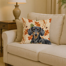Load image into Gallery viewer, Black and Tan Dachshund Heirloom Fall Throw Pillow