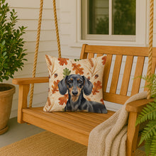 Load image into Gallery viewer, Black and Tan Dachshund Heirloom Fall Throw Pillow