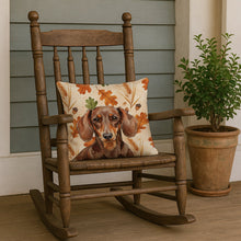Load image into Gallery viewer, Chocolate and Tan Dachshund Heirloom Fall Throw Pillow