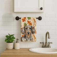 Load image into Gallery viewer, Dapple Dachshund Heirloom Fall Kitchen Towel