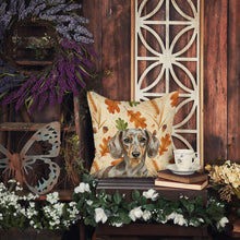 Load image into Gallery viewer, Dapple Dachshund Heirloom Fall Throw Pillow