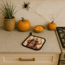 Load image into Gallery viewer, Longhaired Chocolate and Tan Dachshund Heirloom Fall Pair of Pot Holders