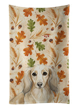 Load image into Gallery viewer, Longhaired Cream Dachshund Heirloom Fall Kitchen Towel