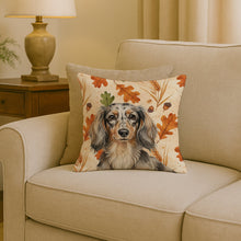 Load image into Gallery viewer, Longhaired Dapple Dachshund Heirloom Fall Throw Pillow