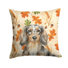 Load image into Gallery viewer, Longhaired Dapple Dachshund Heirloom Fall Throw Pillow