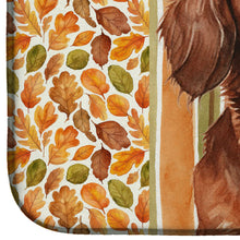 Load image into Gallery viewer, Longhaired Red Dachshund Heirloom Fall Dish Drying Mat