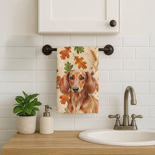 Load image into Gallery viewer, Red Brown Dachshund Heirloom Fall Kitchen Towel