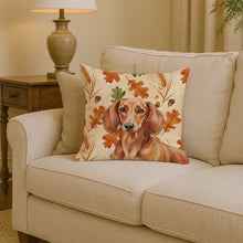 Load image into Gallery viewer, Red Brown Dachshund Heirloom Fall Throw Pillow