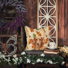 Load image into Gallery viewer, Red Brown Dachshund Heirloom Fall Throw Pillow