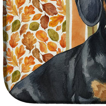 Load image into Gallery viewer, Wirehaired Black and Tan Dachshund Heirloom Fall Dish Drying Mat
