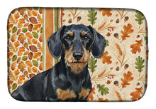 Load image into Gallery viewer, Wirehaired Black and Tan Dachshund Heirloom Fall Dish Drying Mat