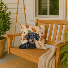 Load image into Gallery viewer, Wirehaired Black and Tan Dachshund Heirloom Fall Throw Pillow