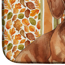 Load image into Gallery viewer, Wirehaired Red Dachshund Heirloom Fall Dish Drying Mat