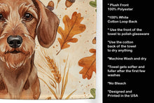 Load image into Gallery viewer, Wirehaired Red Dachshund Heirloom Fall Kitchen Towel