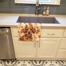 Load image into Gallery viewer, Wirehaired Red Dachshund Heirloom Fall Kitchen Towel