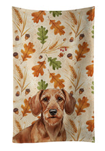 Load image into Gallery viewer, Wirehaired Red Dachshund Heirloom Fall Kitchen Towel