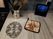 Load image into Gallery viewer, Wirehaired Red Dachshund Heirloom Fall Pair of Pot Holders