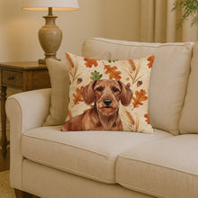 Load image into Gallery viewer, Wirehaired Red Dachshund Heirloom Fall Throw Pillow